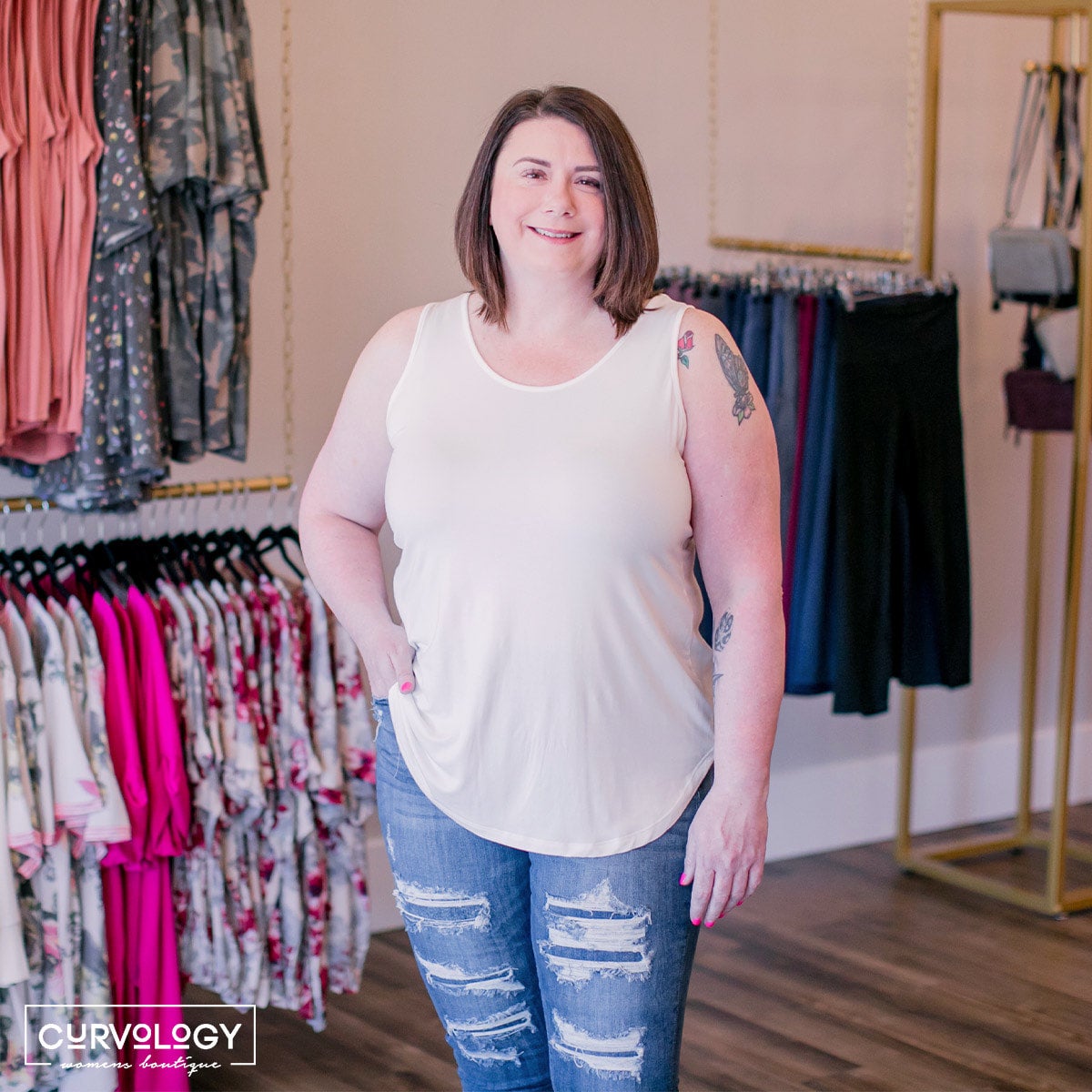 Patrice Tank, Ivory Curvology PlusSize Women's Clothing Boutique